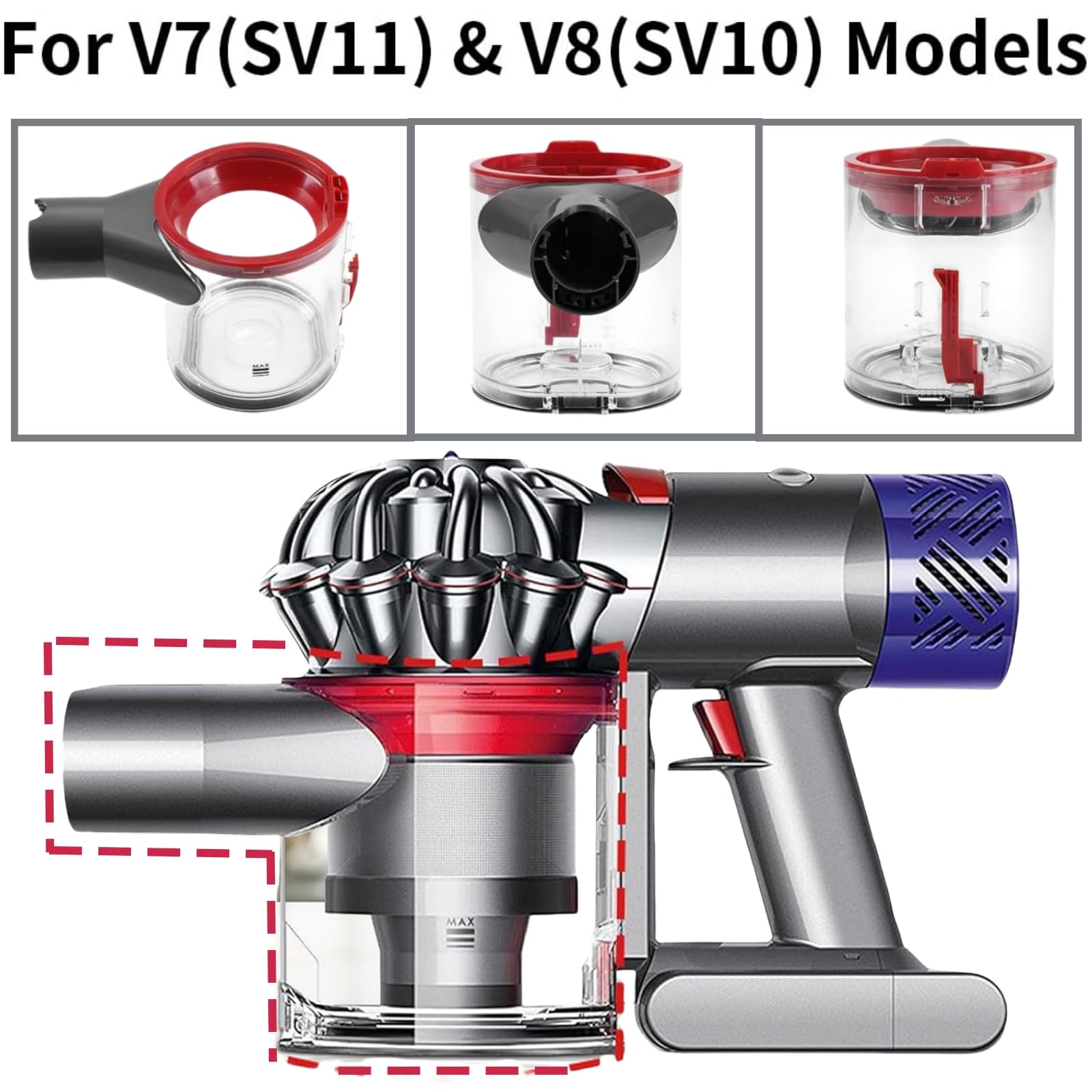 Amazon.com: Dust Bin Replacement Parts Compatible With Dyson V7 V8